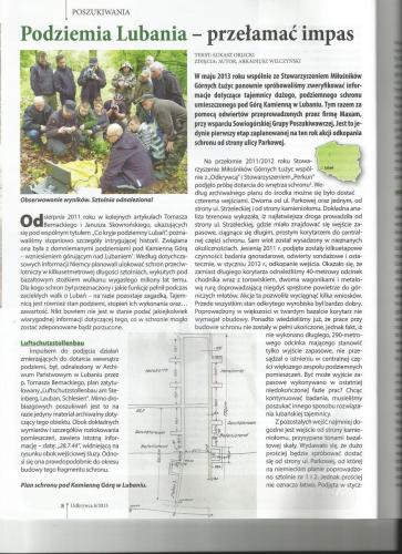 Artykuł w "Odkrywcy" - Wiercenia od strony ul. Parkowej - 11.05.2013 r.